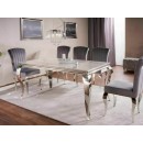 Стол обеденный SIGNAL PRINCE Ceramic Calacatta белый/хром 180/90